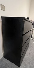 IKEA Malm 4-Drawer Chest 80x100 Cm In Black/Brown Good Condition