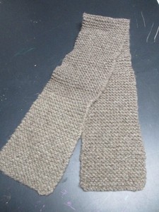 Handmade Gray Knitted Wool Scarf 50in Long 7in Wide Historical Reenactment