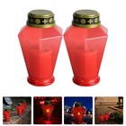 2 Pcs Flameless LED Candle Lights Battery Operated Prayer Decorative Lamps