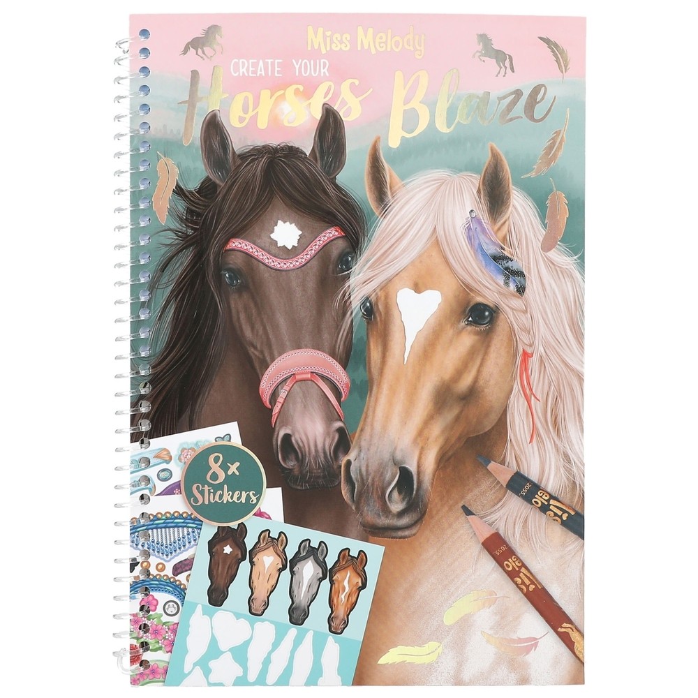 Miss Melody Colouring Book Create Your Horses Blaze Childrens Gift Depesche
