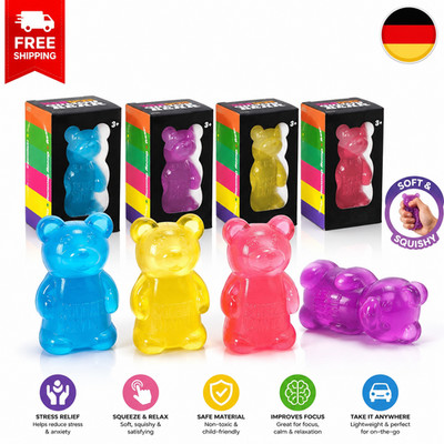 Gummy Bear Squishy Toy Soft Stress Relief Sensory Fidget Squeeze Toy Kids Adults