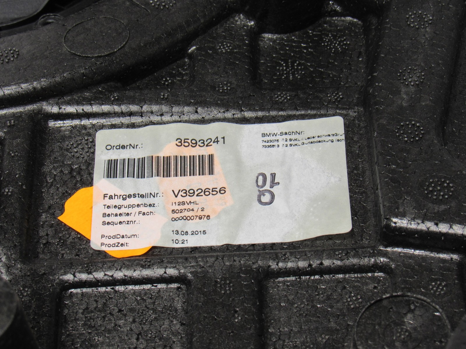 14-20 BMW I8 2015 Rear Left Driver Interior Inner Quarter Cover Trim Panel ;:M