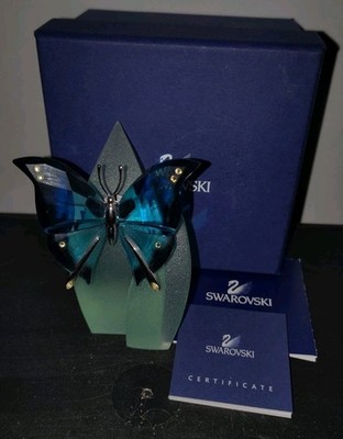 Swarovski Crystal Butterfly Ambur Blue Turquoise Magnetic #622735 W Box