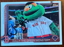WALLY The Green Monster Mascot SIGNED AUTO Autograph 2025 Topps M-4 Card