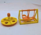 Vintage Fisher Price Little People Swing Set & Merry Go Round Playground 80s