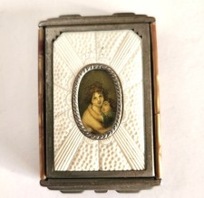 Antique Portrait Compact 1930's With Mirror and Compartment