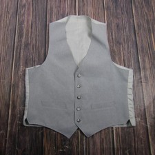 Suit Vest Men XL Grey Formal Waistcoat Five Button Wedding Prom