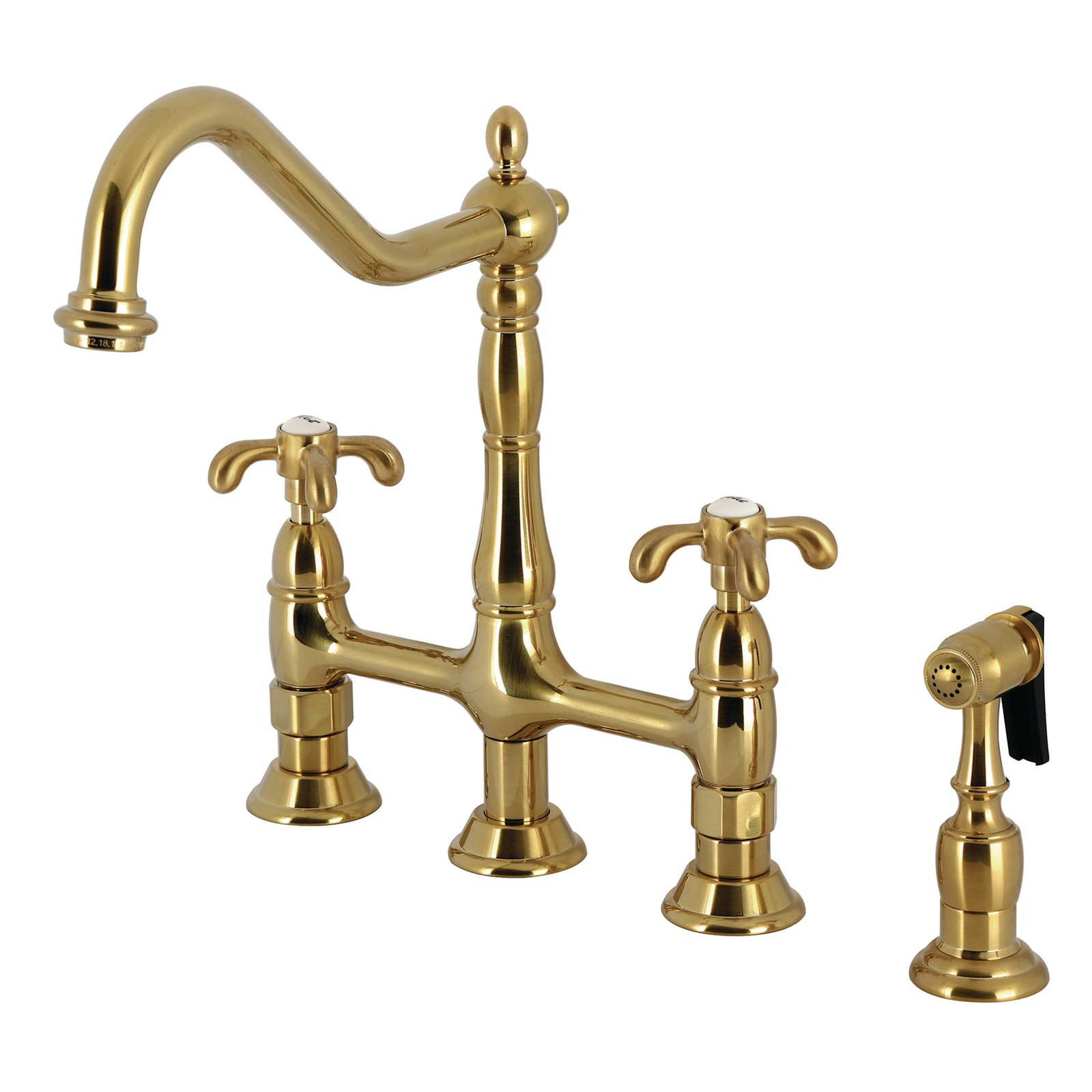 Kingston Brass KS127.TXBS French Country 1.8 GPM Bridge Kitchen - Brass
