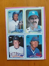 1989 Topps Baseball Wax Box Bottom Uncut Panel George Brett Goose Gossage