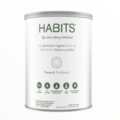 HABITS Vegan Protein Powder Natural Probiotic 488g Not A Fancy Kitchen Non-GMO