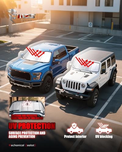  Windshield Sun Shade Compatible with Bronco 2/4 Door 2021-2025, Foldable 