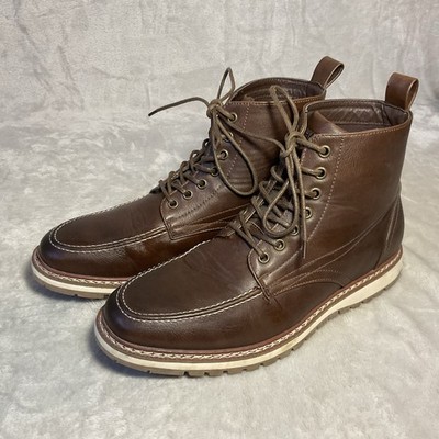 Hawke &Co Leather Ankle Boots Brown Sz 9 Lace Up Memory Foam  display picture 1