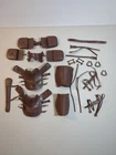Vintage Johnny West Marx Saddle Bag Pouch Lot Western Cowboy Thunderbolt Brown