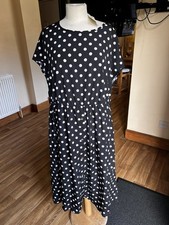 BNWT Shein curve LUNE Black White Polka Dot Midi Dress 3XL Plus Size Comfortable