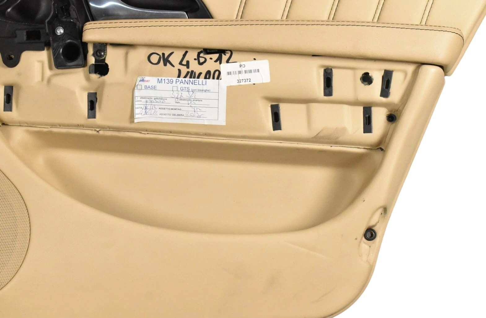 03-13 Maserati Quattroporte Rear Right Side Interior Door Panel 66939700 Oem