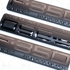 3PCS All Black For F-350 Lariat Super Duty Emblem Rear&Fender Side Badge Decal