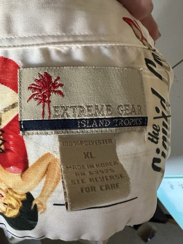 Camisa hawaiana Extreme Gear Island Tropics para hombre talla XL salón líquido usada en excelente estado - Imagen 8 de 8