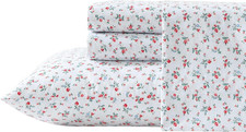 Laura Ashley   Full Size Sheet Set, Crisp  Lightweight Cotton Percale Bedding w