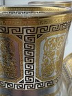 Vintage Gold Greek Key Wine Glasses Set 5 Pedestal Goblets Barware — photo 10