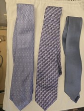 Lot Of Three ERMENEGILDO ZEGNA Blue And Purple Silk Ties