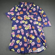 Lauren Ralph Lauren Sleep Shirt Womens Large Floral Tunic Button Up Night Gown