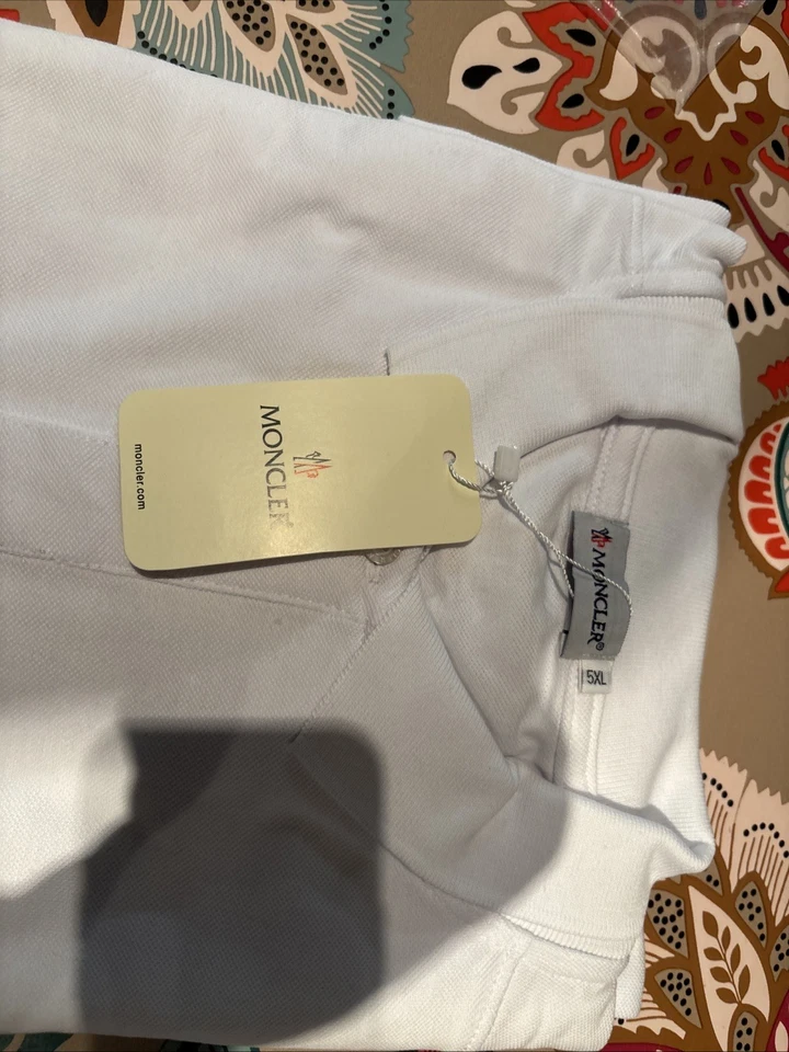 Polo Moncler Blanc Neuf Avec Étiquette D’origine Taille 5XL - Photo 3/4