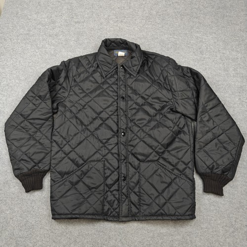 OshKosh B'gosh, Vintage OshKosh B'Gosh Jacket Mens MT Black Quilted Nylon Full Zip Lined USA
