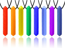 Sensory Chew Necklace, 8 Pack Diamond Chew Necklaces for Sensory Kids, Made from