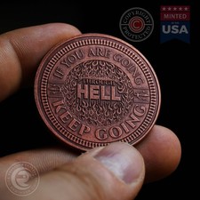 Keep Going Coin  EDC Reminder Coins  Winston Churchill Quote Medallion