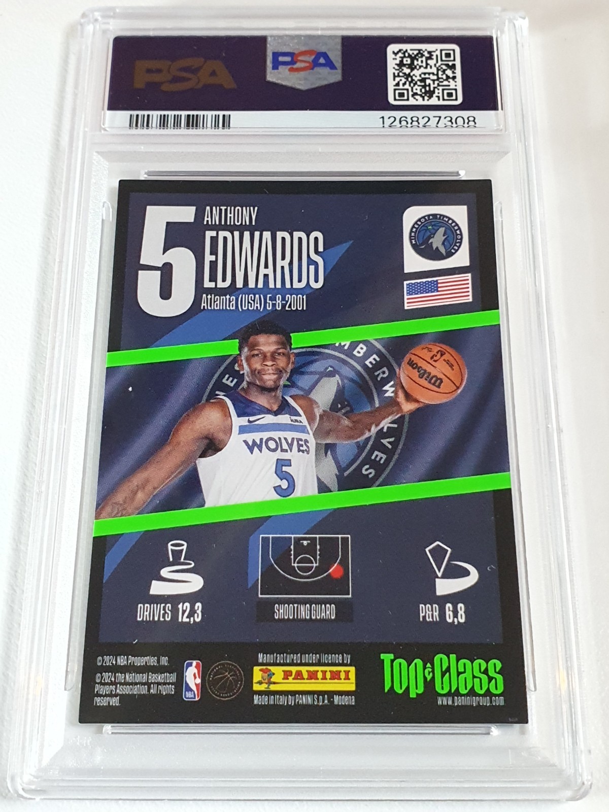 2023 Panini Top Class Anthony Edwards #157 Supersonic - PSA 9 (POP 10) view 3