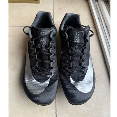 Nike Rival Sprint Track & Field Running Spikes Athletic Shoe Black Silver Size7