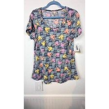 LuLaRoe Disney Classic T Shirt Small Mickey Mouse Ice Cream Pastel Geometric NWT