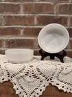 Pair Of Vintage White Milk Glass Stackable Soup Cereal Bowls 5” Diameter