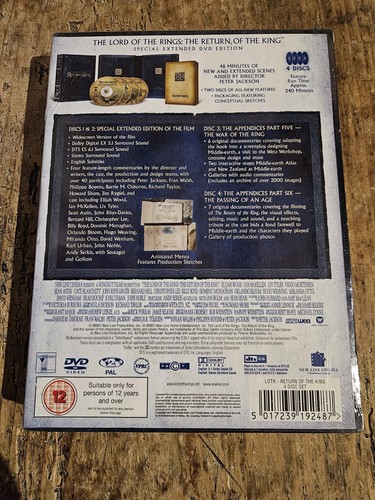 Der Herr der Ringe - Die Rückkehr des Königs DVD, 4-Disc Set, Neu & Versiegelt - Bild 2 von 2