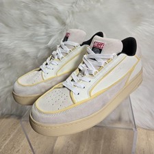 Diesel Men's 12 S-Sinna Low Leather Gray Cream Tan Lifestyle Sneakers Shoes EUC