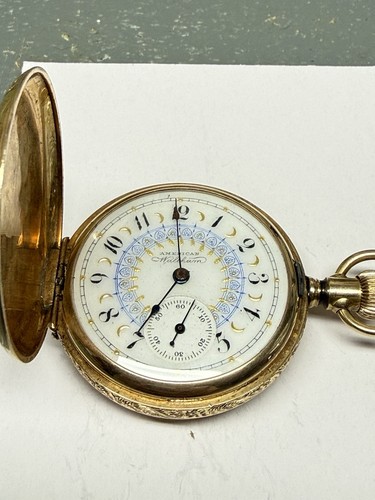 American Waltham 14k Gold Pocket Watch Model 1890. 11 Jewels, Circa 1892-1893