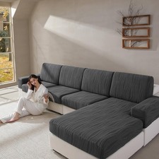 Couch Cushion Covers, Super Stretch Washable Sofa Slipcovers for L Shaped M...