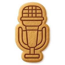 Studio Karaoke Microphone Cookie Cutter Stamp, Fondant Clay - 4x2