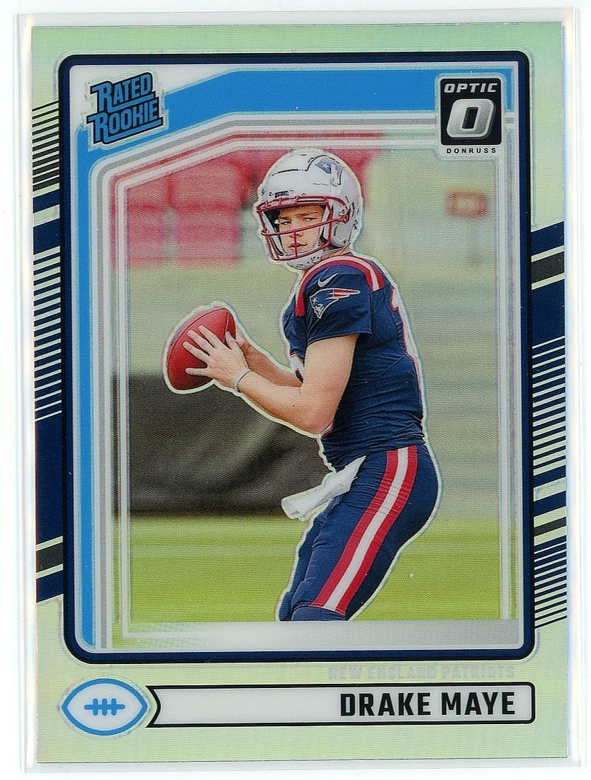 2024 Donruss Drake Maye Optic Preview Silver Holo Prizm Rated Rookie Card #379 A