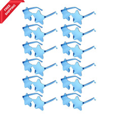 6 Pcs Rimless Star Shaped Sunglasses Light Blue Transparent Sunglasses Pentagram
