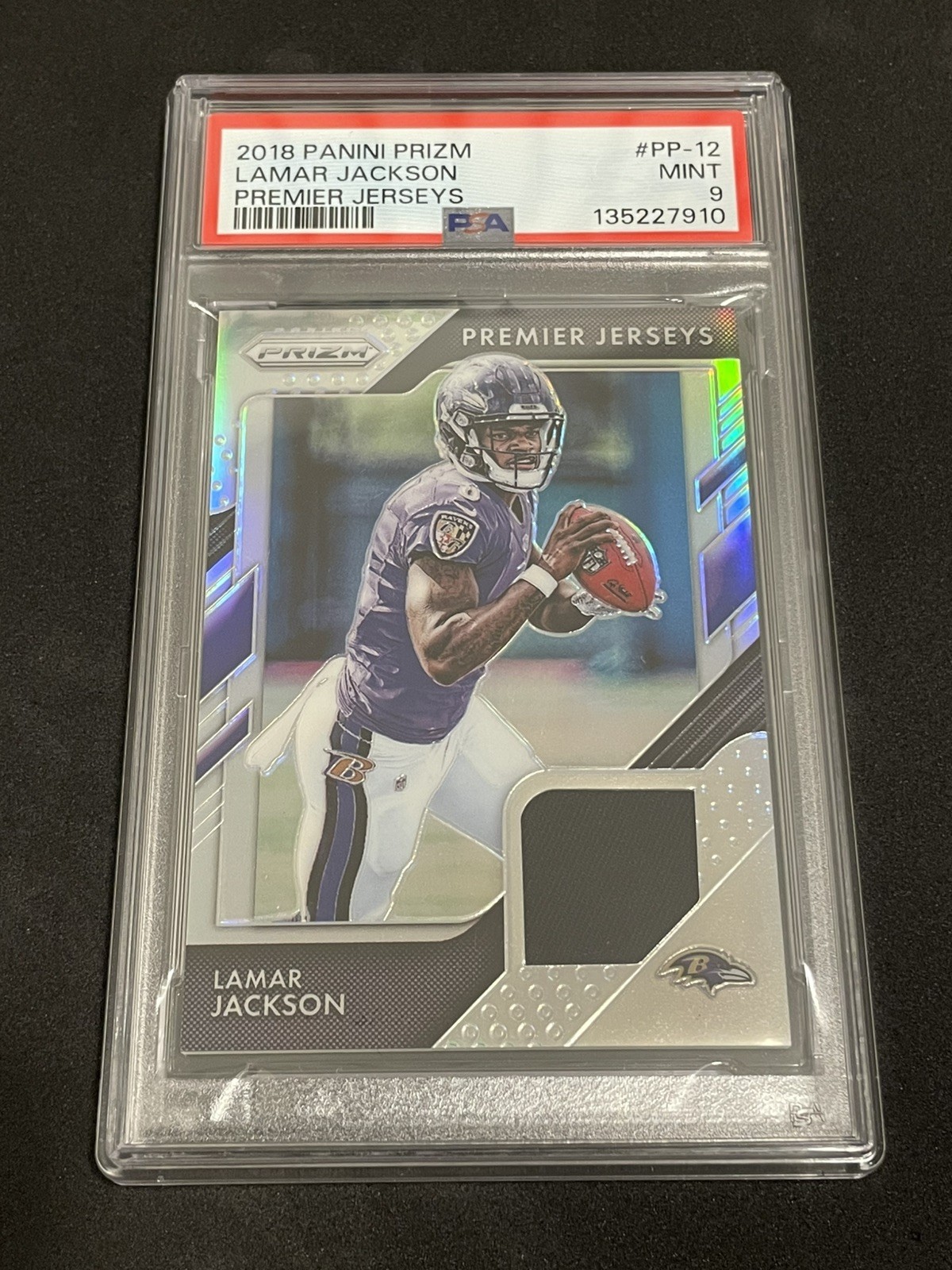 Lamar Jackson RC 2018 Prizm #PP-12 Premier Jerseys PSA 9 MINT Baltimore Ravens