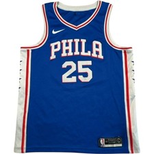 Nike Philadelphia 76ers Sixers NBA Jersey Men's XL Simmons #25 Blue Phila Shirt