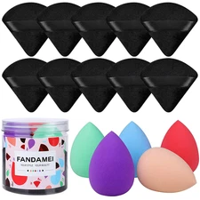 Makeup Sponge & Powder Puff Set 15Pcs Foundation Blender Sponges Triangle Puffs