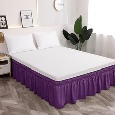 Twin Twin XL Bed Skirt 16 Inch Drop Dust Ruffle White Easy Install Elastic Wrap