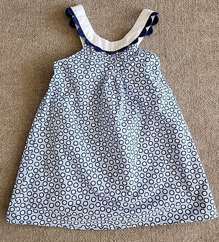 Florence Eiseman Cotton Dress Blue White Sleeveless Lined Summer Easter Size 5 - Picture 11 of 11