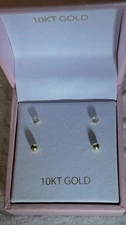 Solid 10K Gold Diamond Stud Earrings - 10k gold -For Children or Adult (Two set)
