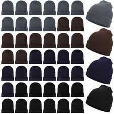 48 Pieces Winter Beanies Bulk, Solid Color Beanies, Warm Knitted Beanie Hat, ...