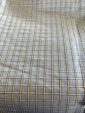 Vintage Robert Allen Small Windowpane Woven Upholstery Weight Fabric 2 1/4 Yds