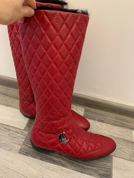 Women Baldinini Boots Red Leather 37