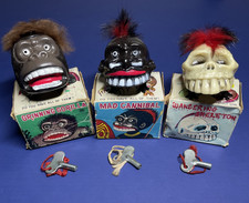 DSK Daishin Japan Wind-Up Toy Grinning Gorilla/Mad Cannibal/Wandering Skeleton 